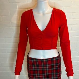 TIGER MIST LONG SLEEVE CROP TOP SIZE XS